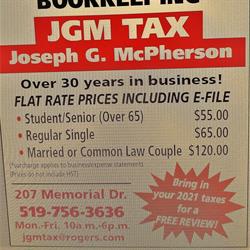 JGM TAX, Brantford, ON opening hours