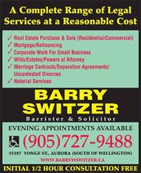 Barry W Switzer, Aurora, ON opening hours