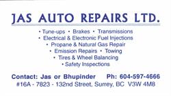 Jas Auto Repair in Surrey, BC (Newton) - Opening Hours