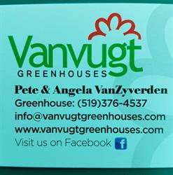 Vanvugt Greenhouses, Owen Sound, ON opening hours