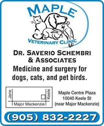 Maple Veterinary Clinic, opening hours