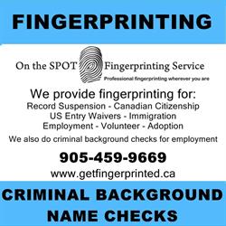 Pardon & Waiver Experts / On the SPOT Fingerprinting Service, Brampton, ON opening hours