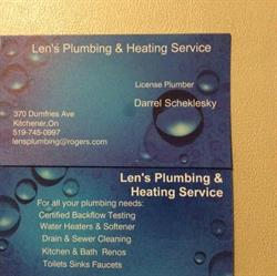 Lens Plumbing & Heating Service, Kitchener, ON opening hours