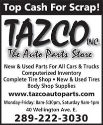 Tazco Auto, Oshawa, ON opening hours