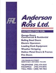 Anderson & Ross Ltd, North Bay, ON opening hours