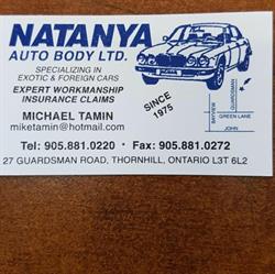 Natanya Auto Body Limited, Thornhill, ON opening hours