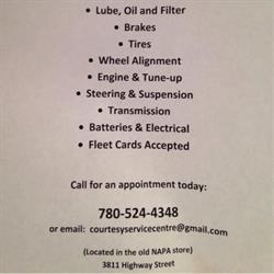 Courtesy Service Centre 95, Valleyview, AB opening hours