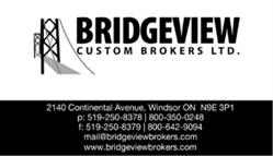 Bridgeview Customs Brokers Ltd, Windsor, ON opening hours