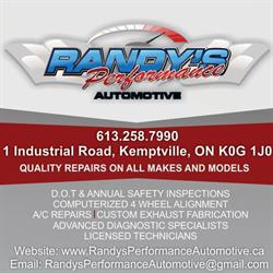 Randys Performance Automotive, Kemptville, ON opening hours