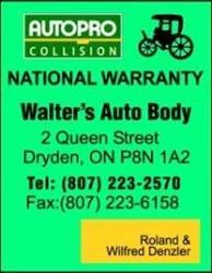Walter´s Auto Body, Dryden, ON opening hours