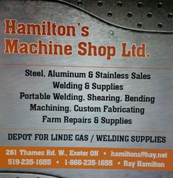 Hamilton's Machine Shop Ltd., Exeter, ON opening hours