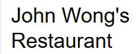 John Wong's Chinese Food Takeout in Calgary, AB (Haysboro) - Opening Hours