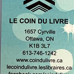 Coin Du Livre Ltee, Gloucester, ON opening hours