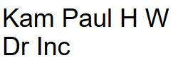Kam Paul H W Dr Inc in Vancouver, BC (Fairview) - Opening Hours