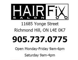 Hair Fix, Richmond Hill, ON opening hours
