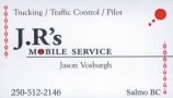 J.R's Mobile Service, Salmo, BC opening hours