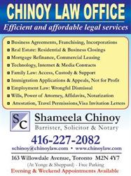 Chinoy Law in North York, ON (Willowdale) - Opening Hours
