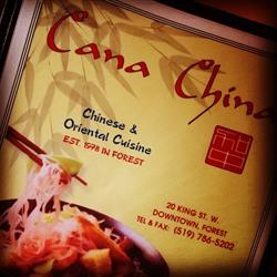 Cana China House Restaurant, Forest, ON opening hours