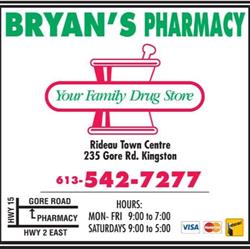 Bryan's Pharmacy, Kingston, ON opening hours