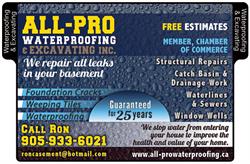 All-Pro Waterproofing & Excavating Inc, Thorold, ON opening hours