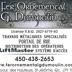 Fer Ornemental G Dumoulin Inc in Saint-Jérôme, opening hours
