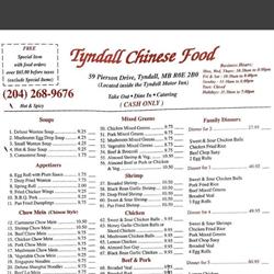 Tyndall Chinese Food in Tyndall, opening hours