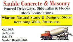 Sauble Concrete & Masonry, Sauble Beach, ON opening hours