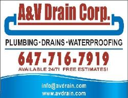 A&V Drain Corp - Drain & Plumbing Services - Etobicoke, opening hours