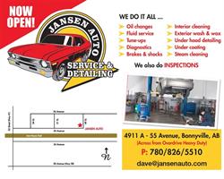 Jansen Auto Service & Detailing Ltd, Bonnyville, AB opening hours