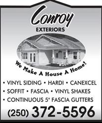 Conroy Exteriors Kamloops Ltd., opening hours
