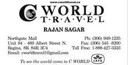 C World Travel Ltd, Regina, SK opening hours