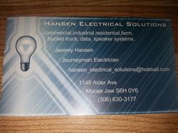 Hansen Electrical Solutions, Moose Jaw, SK opening hours