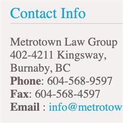 Metrotown Law Group, Burnaby, BC opening hours