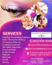 Helen's Beauty Spa | microblading eyebrows Calgary, opening hours