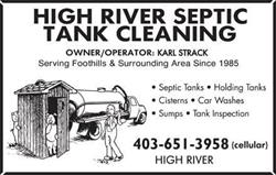 High River Septic Tank Cleaning, Cayley, AB opening hours
