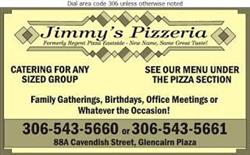 Jimmy's Pizzeria, Regina, SK opening hours