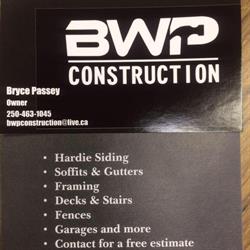 BWP Construction, Salmon Arm, BC opening hours