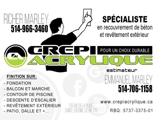 Crépi Acrylique, Sainte-Julienne, QC opening hours