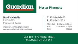 Guardian - Mostar Pharmacy, Stouffville, ON opening hours