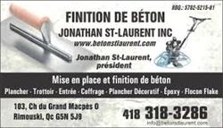 Finition et Réparation de Béton Jonathan St-Laurent, Rimouski, QC opening hours