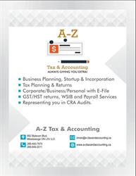 A-Z Tax & Accounting, Mississauga, ON opening hours
