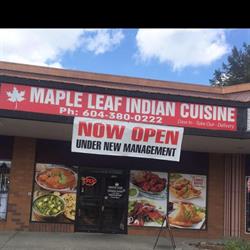 Maple Leaf Indian Cuisine, Maple Ridge, BC opening hours