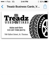 Treadz Used Tires, St. Thomas, ON opening hours