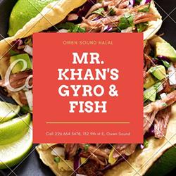 Mr. Khan's Gyro & Fish Corner, Owen Sound, ON opening hours