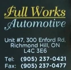 Fullworks Automotive, Richmond Hill, ON opening hours
