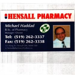 Hensall Pharmacy, opening hours