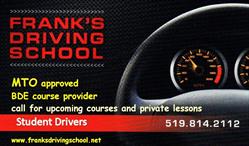 Frank's Driving School, Stratford, ON opening hours