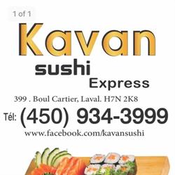 Kavan Sushi, Laval, QC opening hours