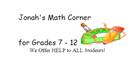 Jonah's Math Corner, Calgary, AB opening hours