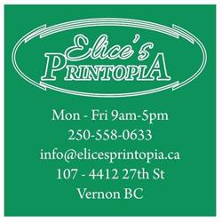 Elice’s Printopia, Vernon, BC opening hours
